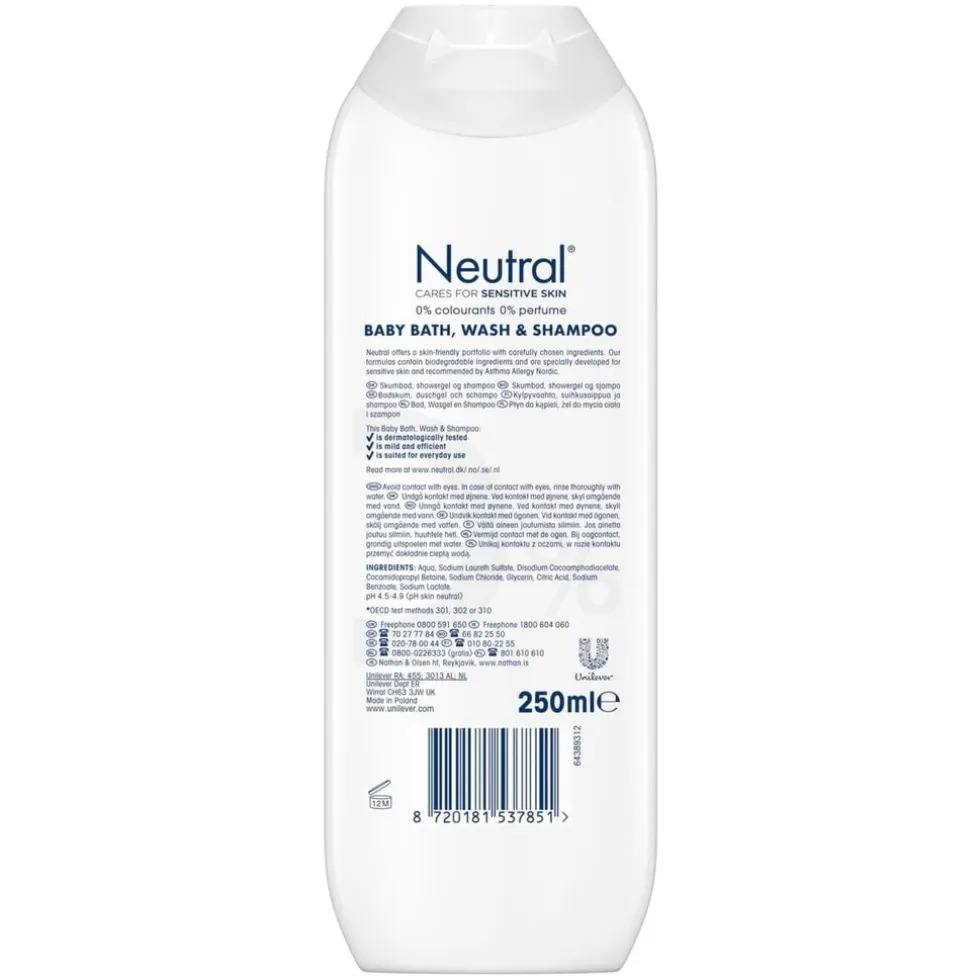 Neutral 0% Baby Bath, Wash & Shampoo