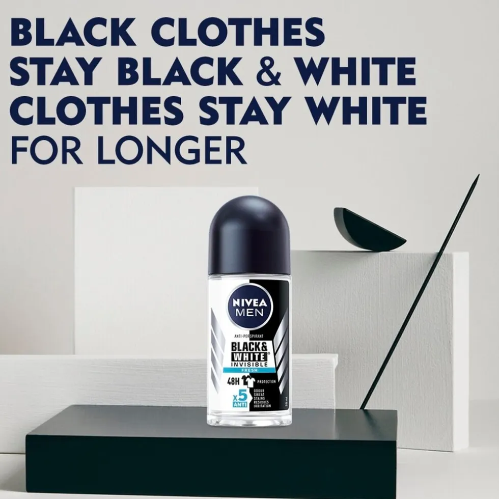 NIVEA Men Black & White Invisible Fresh Antitranspirant Roller
