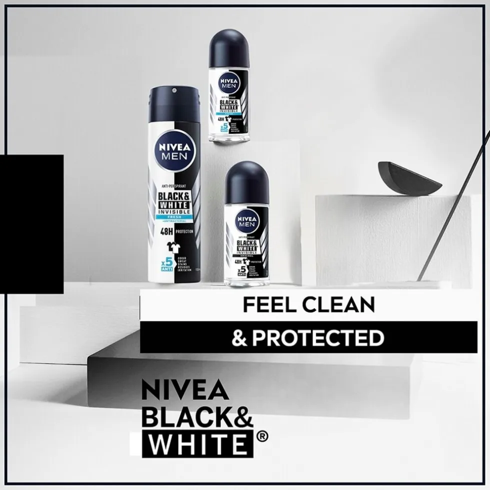 NIVEA Men Black & White Invisible Fresh Antitranspirant Roller