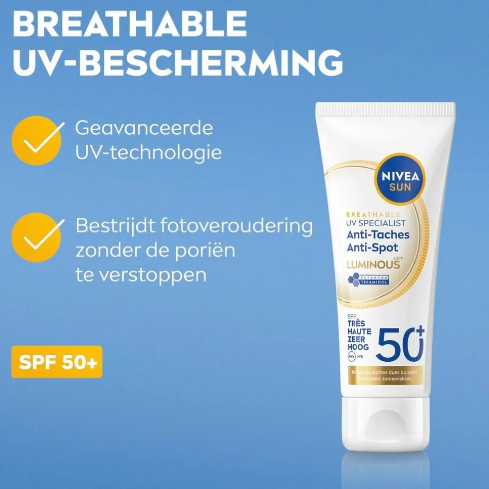NIVEA Sun Breathable UV Specialist Luminous630 Anti-Spot SPF50+ Zonnefluïde