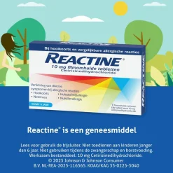 Reactine Cetirizine 10mg Filmomhulde Hooikoortstabletten