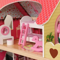 Rijoka Houten Poppenhuis LED Verlichting Meubelset 15pcs 3 Verdiepingen