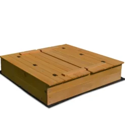 Rijoka Houten Zandbak 2 Banken Inclusief Grondzeil Inklapbaar 127x127