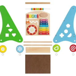 Rijoka Loopwagen Hout voor Baby Educatieve Looptrainer Anti Slip Wieltjes Babywalker