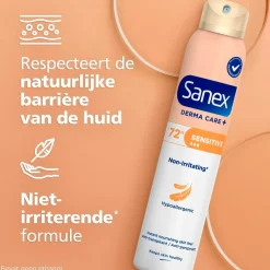 Sanex Derma Care+ Sensitive 72h Antitranspirant Deodorant Spray