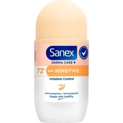Sanex Derma Care+ Sensitive 72h Antitranspirant Deodorant Roller