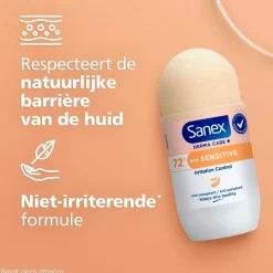 Sanex Derma Care+ Sensitive 72h Antitranspirant Deodorant Roller
