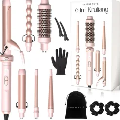Sansbeauté® 6 in 1 Krultang met Klem - 13mm tot 38mm - Thermal Brush
