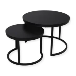 SensaHome Salontafel Set Antieke Ronde Houten Tafelset