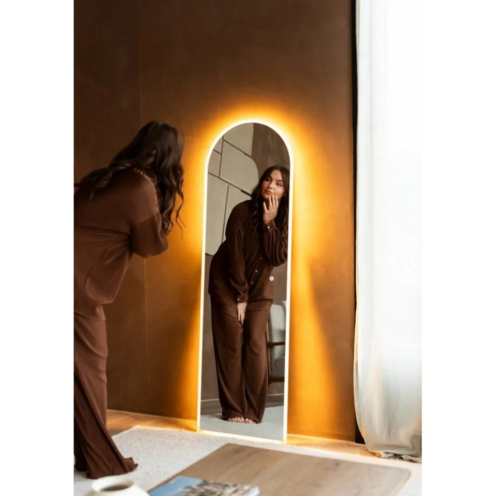 SensaHome Staande Spiegel Oval met LED Verlichting