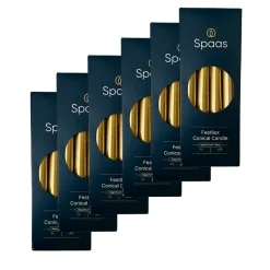 Spaas Festilux Dinerkaarsen Goud 23/250mm 8u 6 x 4 Stuks