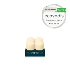 Spaas Geurloze Stompkaars Ivoor 50/80mm 18u 4 x 4 Stuks