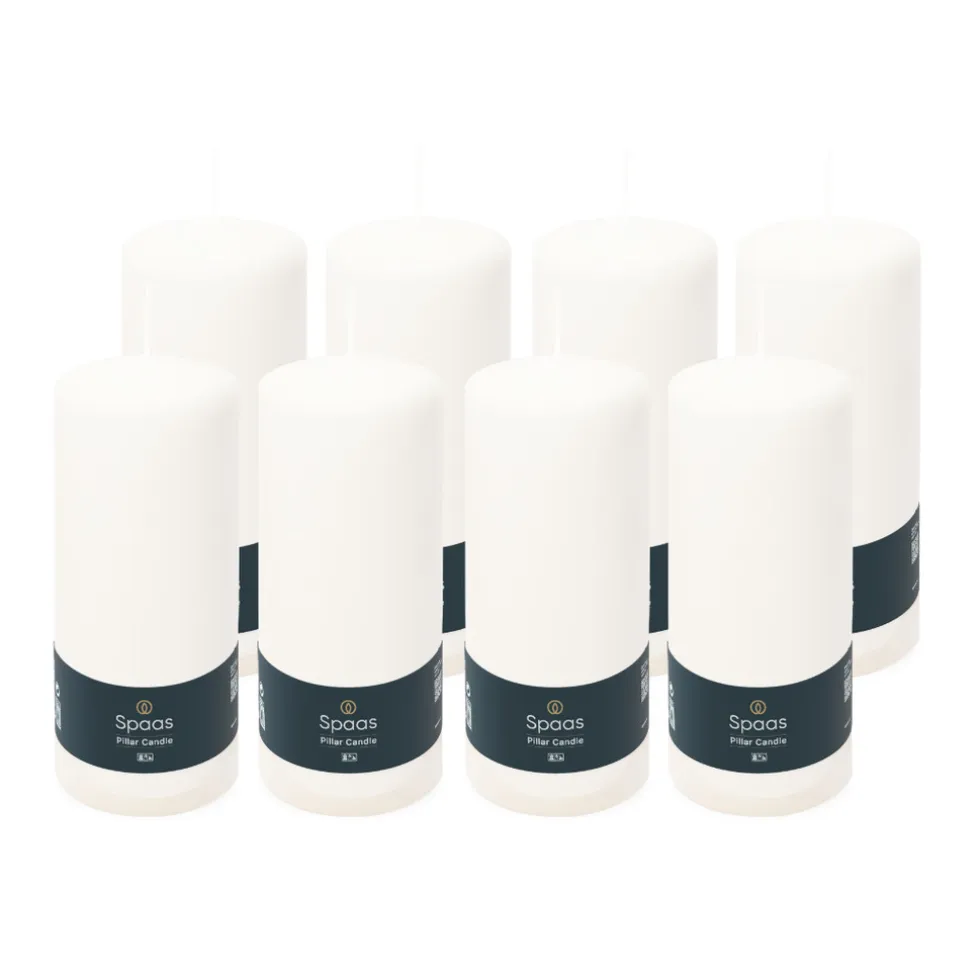 Spaas Geurloze Stompkaars Wit 60/150mm 45u 2 x 4 Stuks