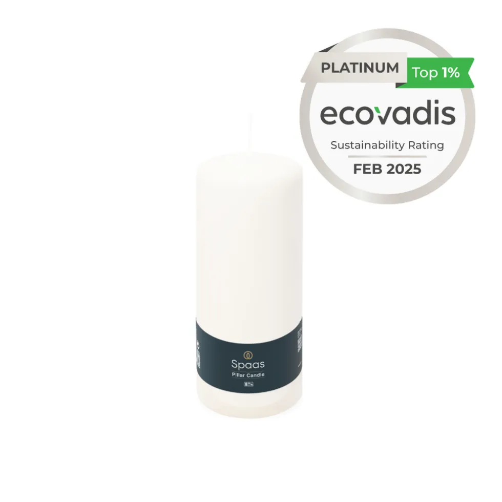 Spaas Geurloze Stompkaars Wit 60/150mm 45u 2 x 4 Stuks