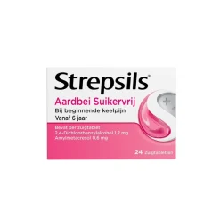 Strepsils Aardbei Suikervrij Zuigtabletten