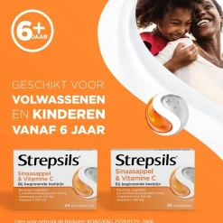Strepsils Sinaasappel & Vitamine C Zuigtabletten