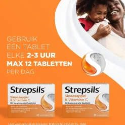 Strepsils Sinaasappel & Vitamine C Zuigtabletten