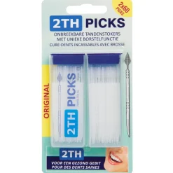 2TH Picks Onbreekbare Tandenstokers met Unieke Borstelfunctie