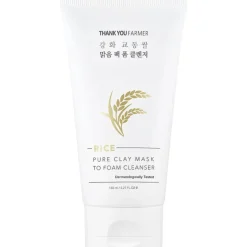 THANK YOU FARMER Rice Pure Clay Mask to Foam Cleanser