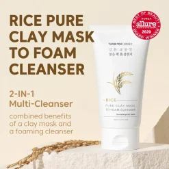 THANK YOU FARMER Rice Pure Clay Mask to Foam Cleanser