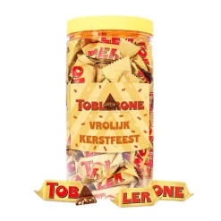 Toblerone Mini "Vrolijk Kerstfeest" melkchocolade met nougat, amandel en honing