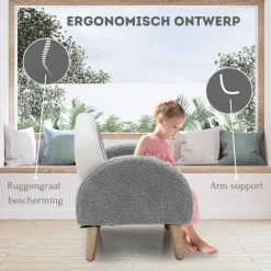 Trendmix Kinder Fauteuil Teddy Stof Regenboog Lounge Stoel