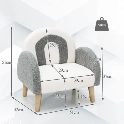 Trendmix Kinder Fauteuil Teddy Stof Regenboog Lounge Stoel