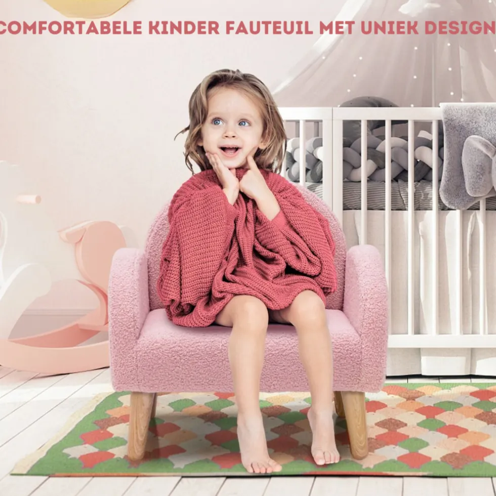 Trendmix Kinder Fauteuil Teddy Stof Regenboog Lounge Stoel