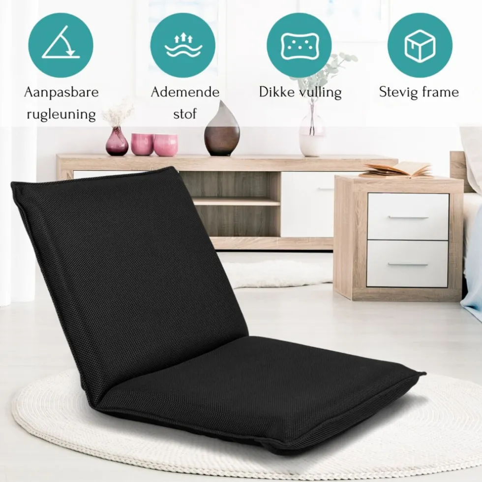 Trendmix Vloerstoel Meditatiestoel Met 6-Traps Verstelbare Rugleuning