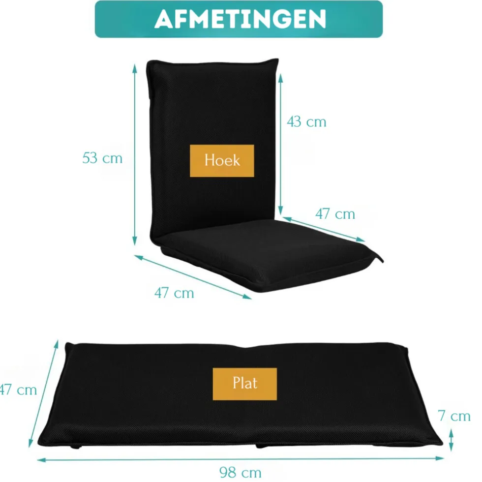 Trendmix Vloerstoel Meditatiestoel Met 6-Traps Verstelbare Rugleuning