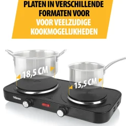 Tristar Elektrische Kookplaat KP-6152 Vrijstaand 2 Kookzones Vrijstaand