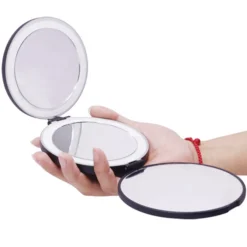 UNIQ Drievoudige Compacte Reismake-upspiegel met Led 5x en 10x Vergroting