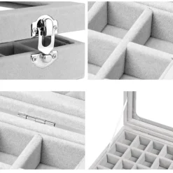 UNIQ sieradendoosje in grijs velours