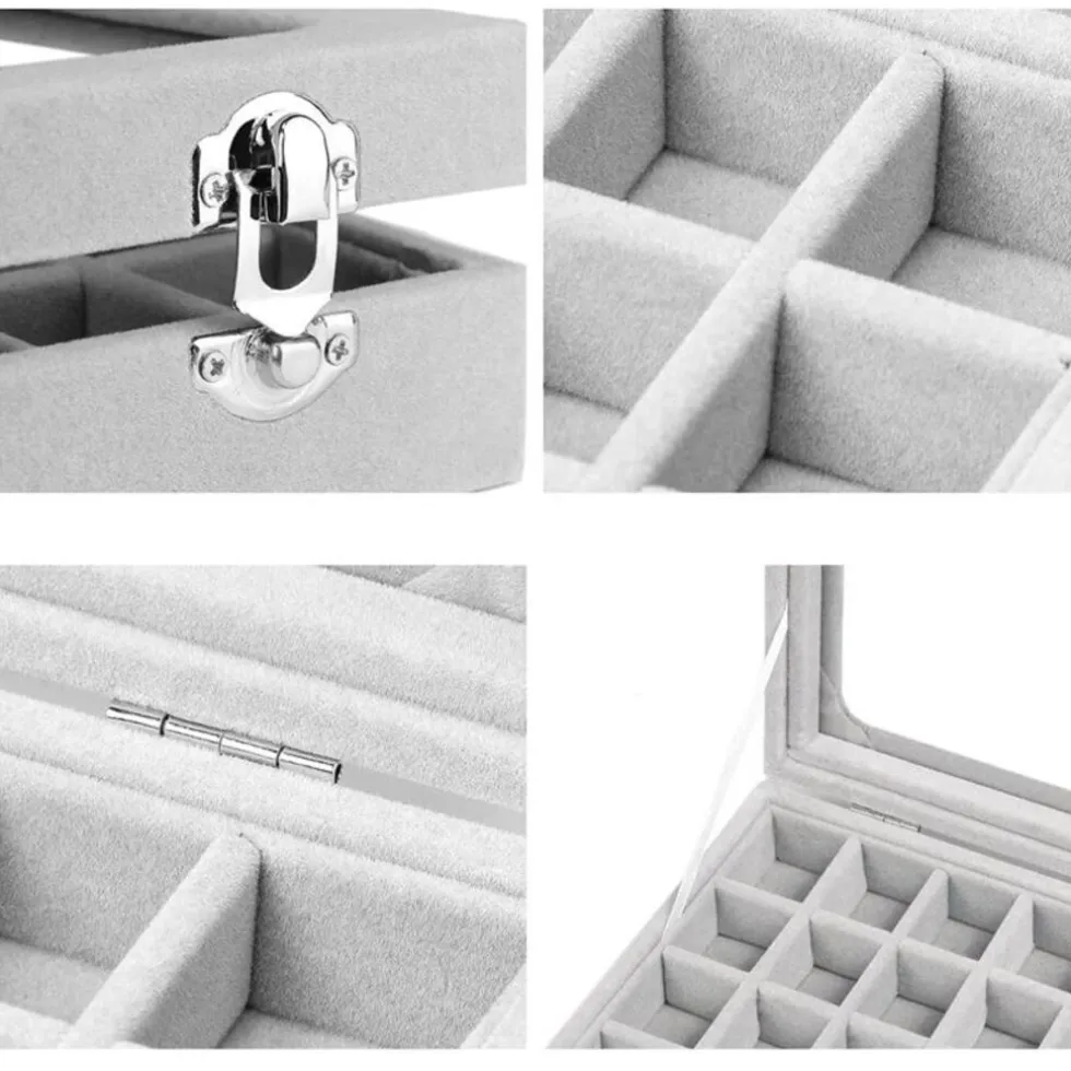 UNIQ sieradendoosje in grijs velours