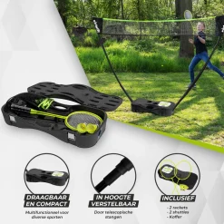 VirtuFit 2-in-1 Portable Badminton- en Tennis Set