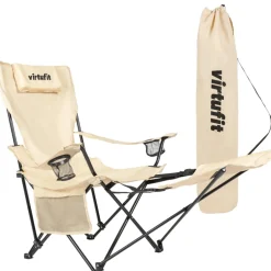 VirtuFit Opvouwbare Camping Stoel met Voetsteun