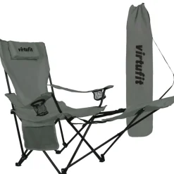 VirtuFit Opvouwbare Camping Stoel met Voetsteun