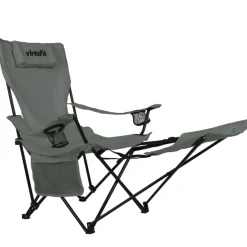 VirtuFit Opvouwbare Camping Stoel met Voetsteun